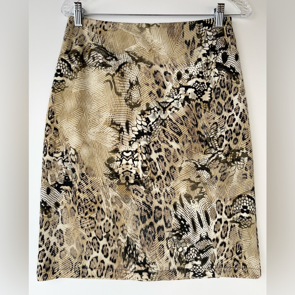 MUSE BOSTON PROPER Abstract Animal Print Pencil Skirt Size 6 Maximalism